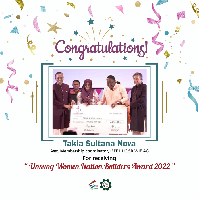 Congrats Takia Sultana Nova